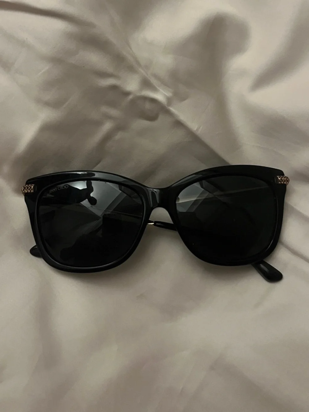 Jimmy Choo Black Sunglasses with Gold Temple Detail